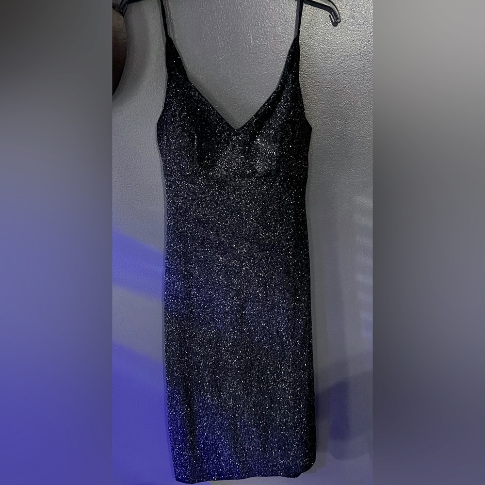 Black Glitter Evening Gown
